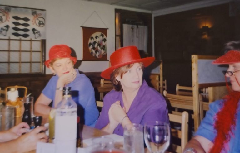 red hatters at an event