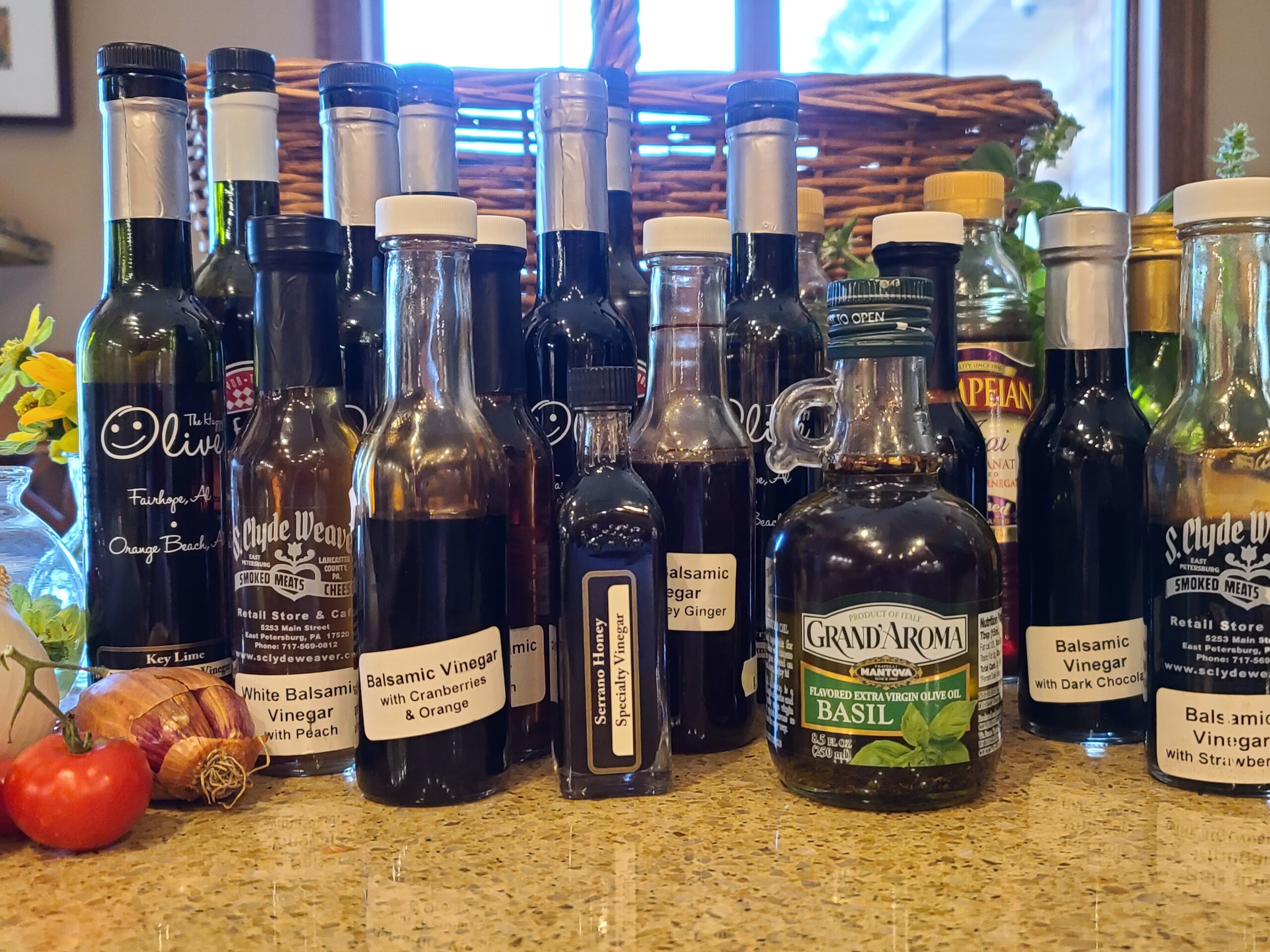 row of salad dressings