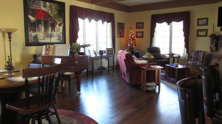 warm living room with hardwood floors