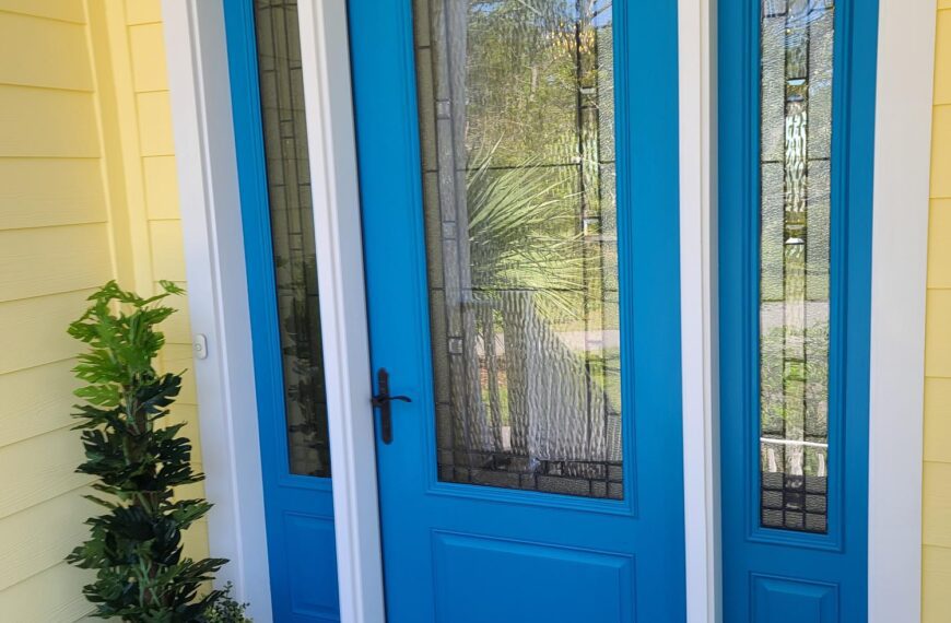 blue painted front door