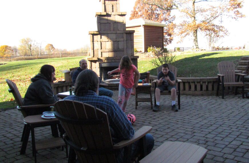 family playing outdoor games