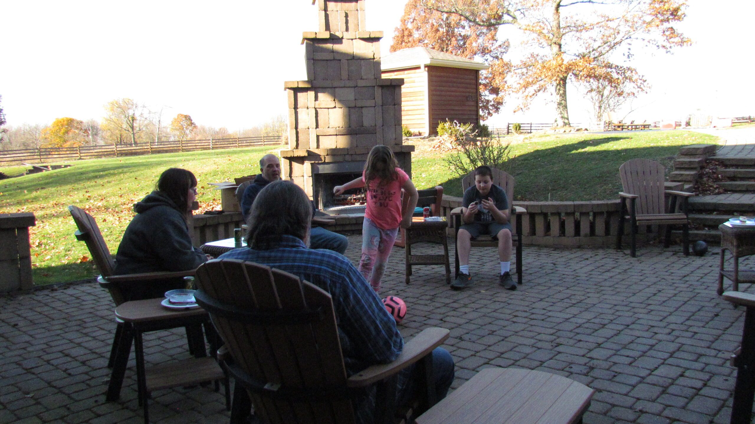 family playing outdoor games